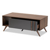 Baxton Studio Naoki Grey and Walnut Finished Wood 1-Drawer Coffee Table 168-10754